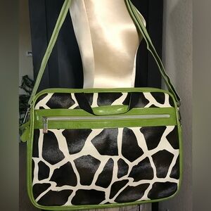 Giraffe print computer bag